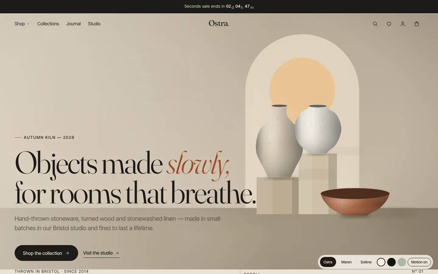 Ostra demo home page