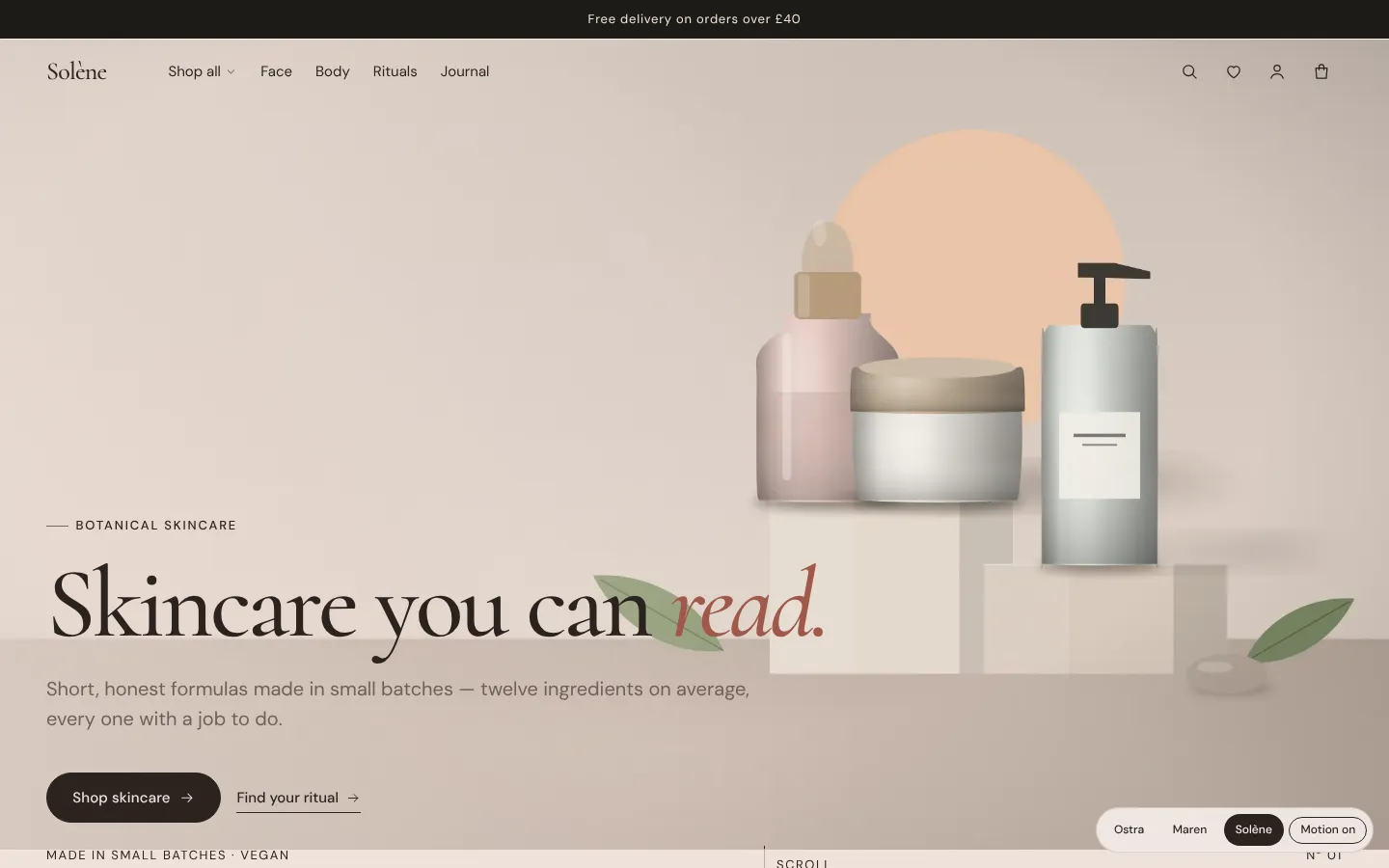 Solène demo home page